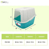 M Pets Qena Litter Box for Cats (White/Turquoise) Litter Supplies M Pets