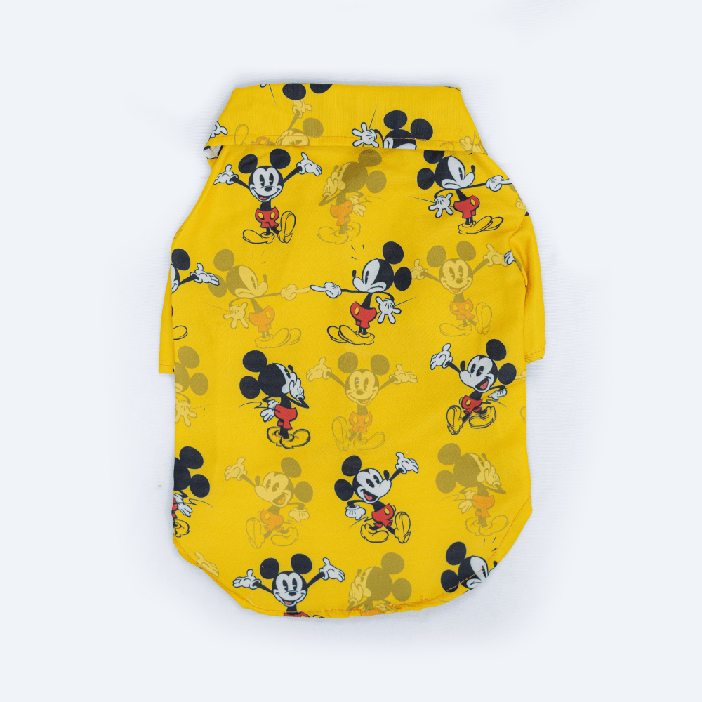Pawgypets Mickey Casual Shirt for Dogs and Cats (Yellow)