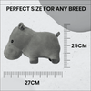 Basil Cuddly Soft Hippo Plush Toy for Dogs and Cats (Grey) Both-Toys Basil