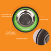 Kibbo Anti Skid Stainless Steel Bowl for Dogs and Cats (Green) Both-Bowls & Feeders Kibbo