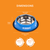 Kibbo Anti Skid Stainless Steel Printed Bowl for Dogs and Cats (Blue) Both-Bowls & Feeders Kibbo