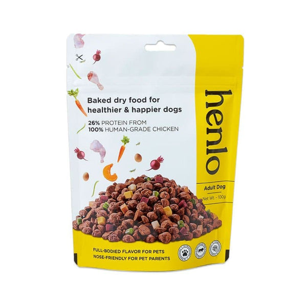 Henlo Chicken & Vegetable Baked Dry Food for Adult Dogs (100g)
