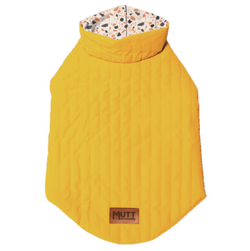 Mutt Of Course Reversible Jacket For Dogs (Mustard)