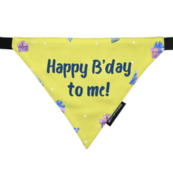 Mutt of Course Happy Birthday Bandana For Dogs (Yellow)