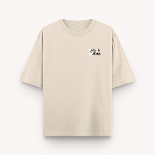 thePack Indie Merch Every Life Matters Oversized T Shirt for Men and Women (Buttercream)