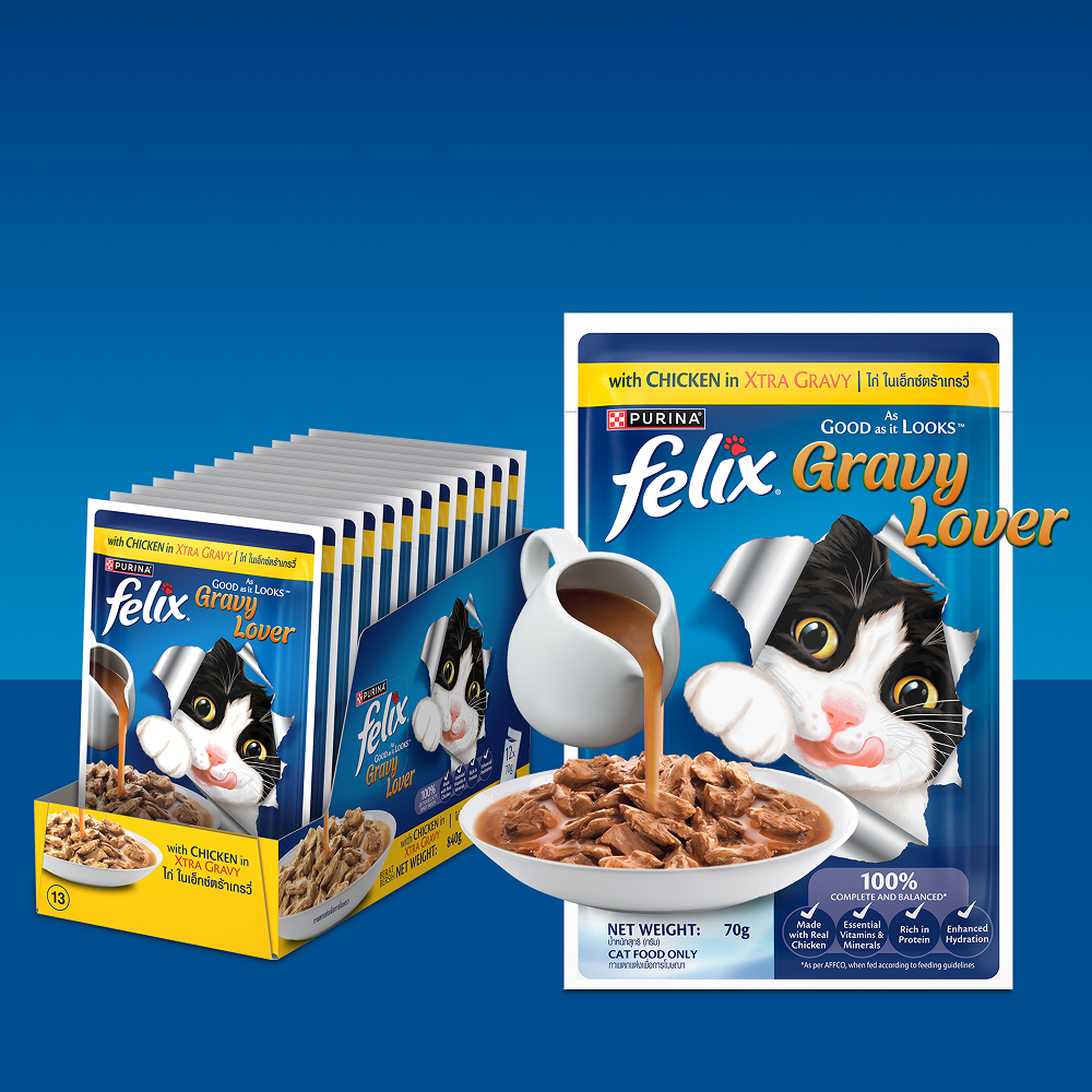 Purina Felix Gravy Lover Chicken Chunks Adult Complete and Balanced Cat Wet Food Cats-Wet Food Felix