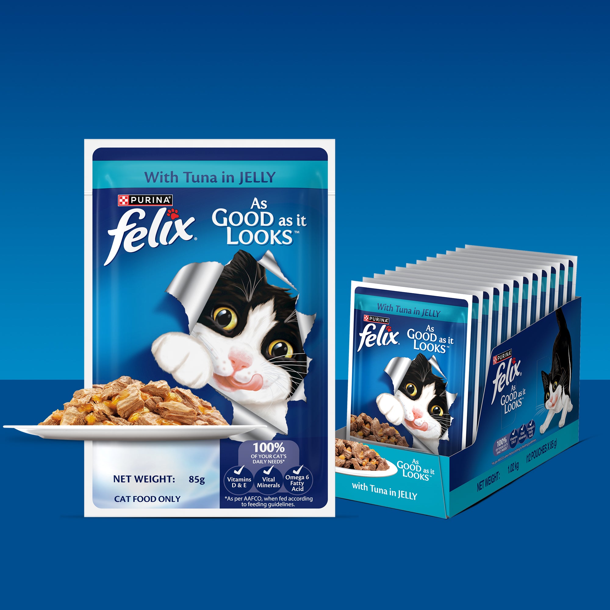 Purina Felix with Tuna in Jelly Adult Complete and Balanced Cat Wet Food Cats-Wet Food Felix