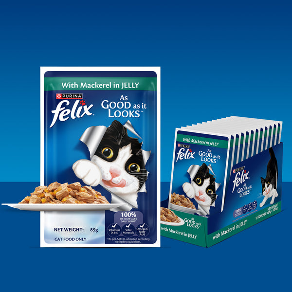 Purina Felix with Mackerel in Jelly Complete and Balanced Adult Cat Wet Food