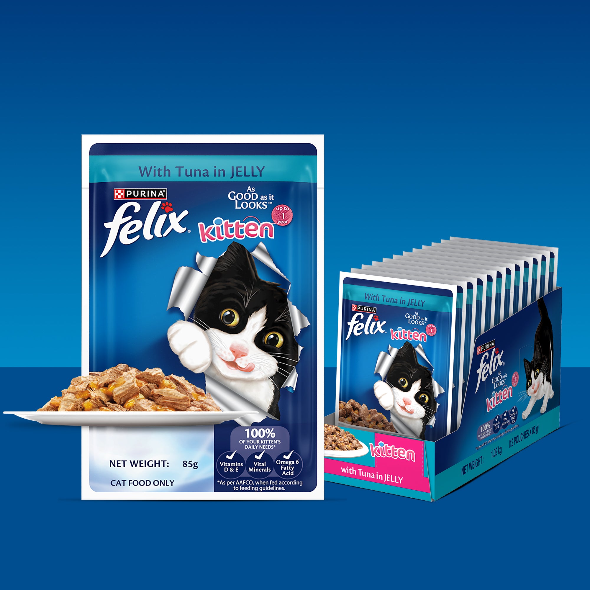 Purina Felix with Tuna in Jelly Complete and Balanced Kitten Wet Food Cats-Wet Food Felix