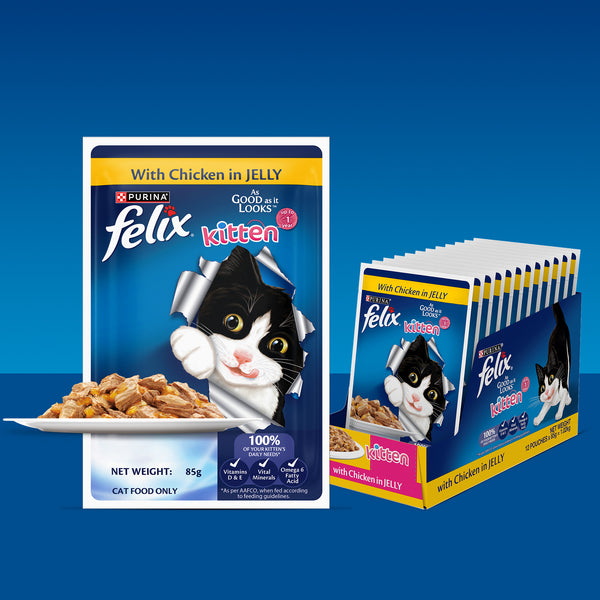 Purina Felix with Chicken in Jelly Complete and Balanced Kitten Cat Wet Food