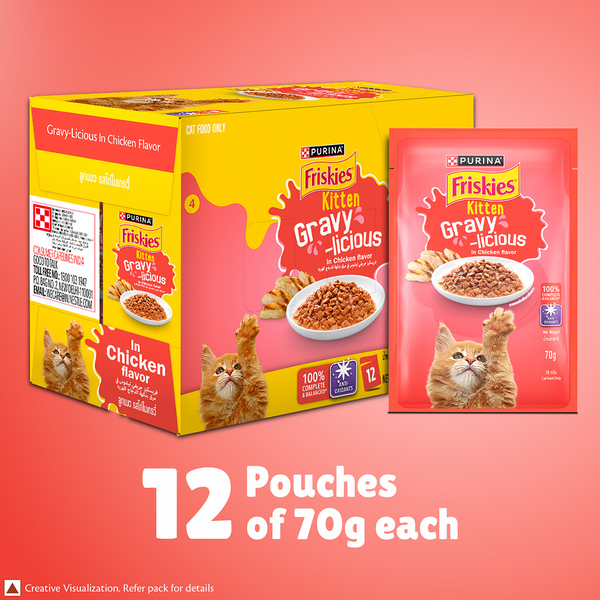 Purina Friskies Chicken Flavour Gravy licious Kitten Cat Wet Food