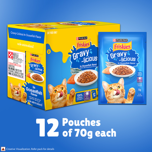 Purina Friskies Gravy licious Ocean Fish Flavour Adult Cat Wet Food