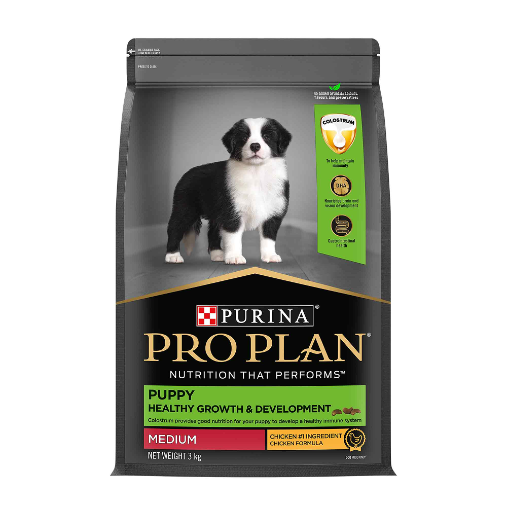 Purina Pro Plan Chicken Medium Breed Puppy Dog Dry Food (New Improved Formula) Dogs- Dry Food Pro Plan 3kg