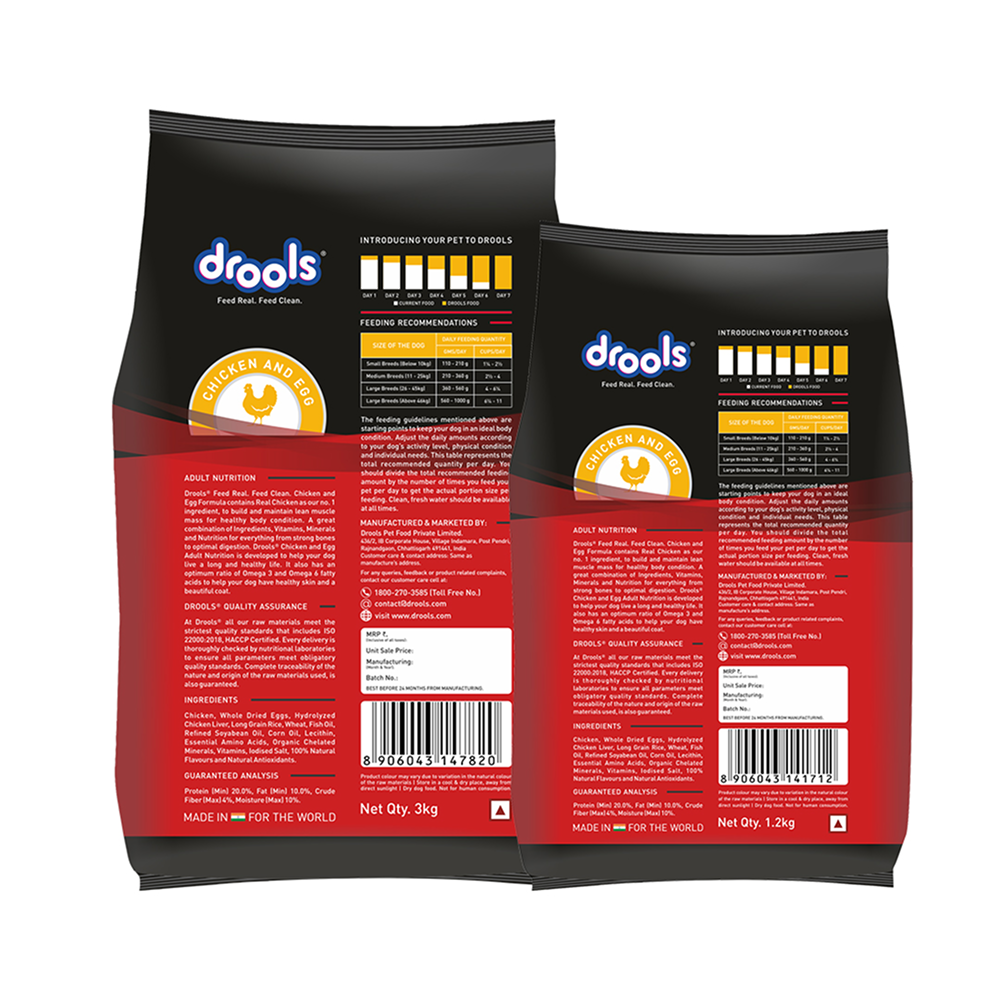 Drools Chicken and Egg Adult Dog Dry Food Dogs- Dry Food Drools