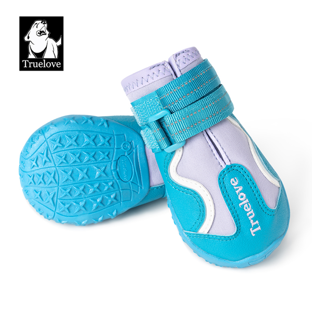 Truelove Reflective Waterproof and TPR Sole Shoes for Dogs (Algiers Blue/Lavender, Set of 4) Dogs-Clothing & Accessories True Love