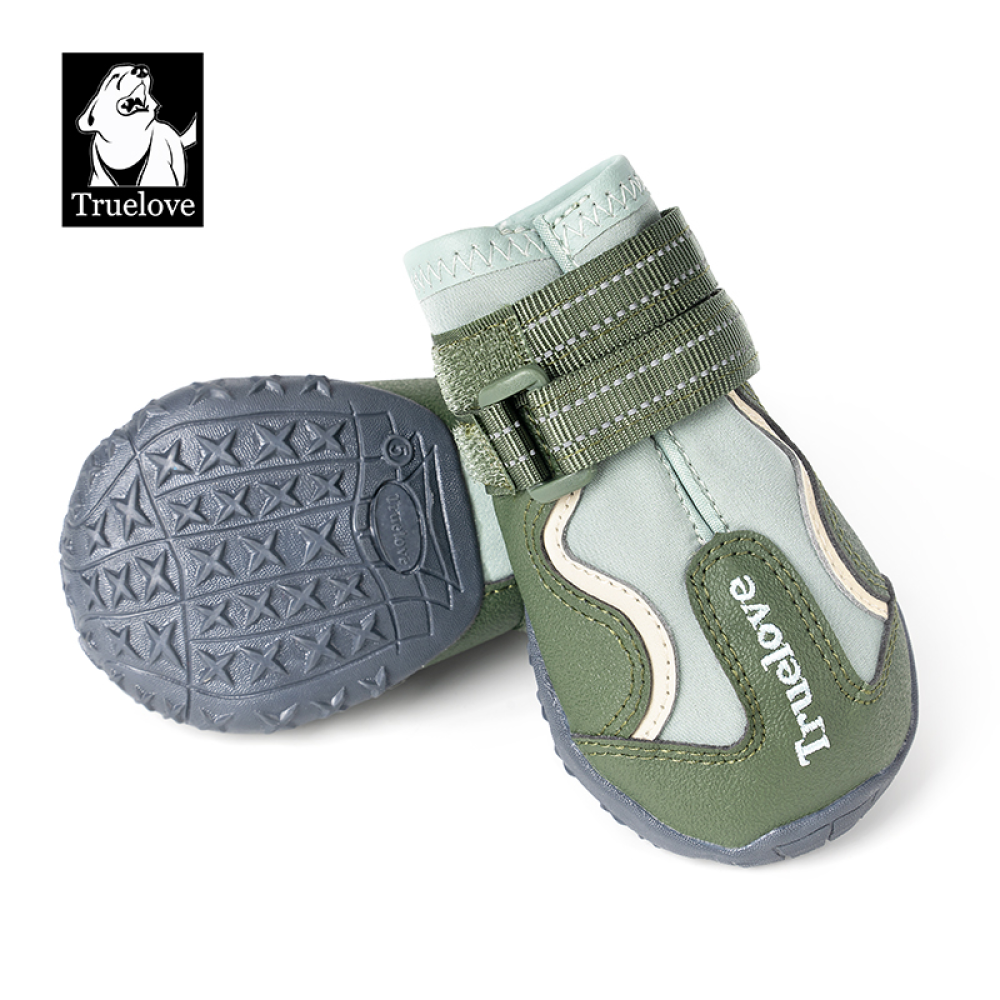 Truelove Reflective Waterproof and TPR Sole Shoes for Dogs (Cypress/Harbor Gray, Set of 4) Dogs-Clothing & Accessories True Love