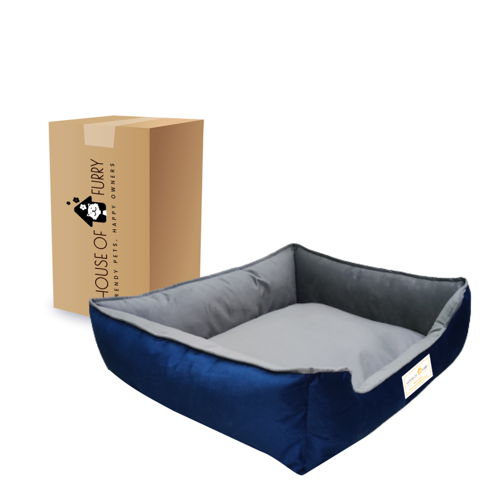 House of Furry Jenny Turkish Velvet Bolster Bed for Dogs and Cats (Multicolor)