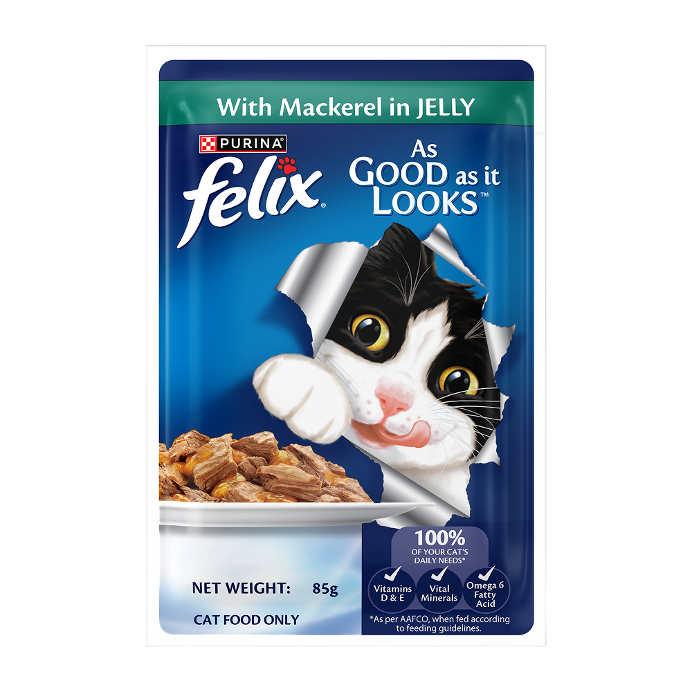 Purina Felix with Mackerel in Jelly Complete and Balanced Adult Cat Wet Food Cats-Wet Food Felix