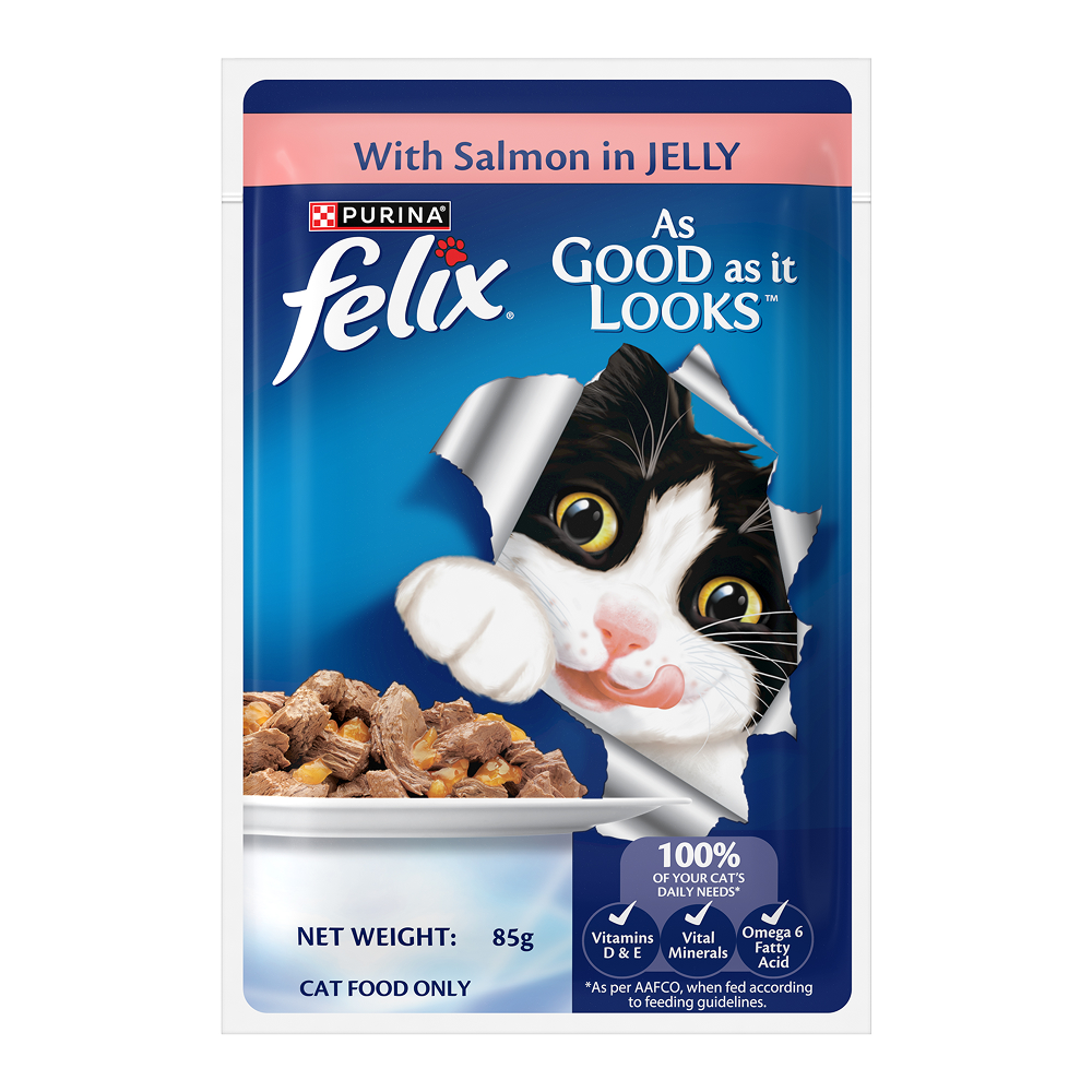 Purina Felix with Salmon in Jelly Adult Complete and Balanced Cat Wet Food Cats-Wet Food Felix