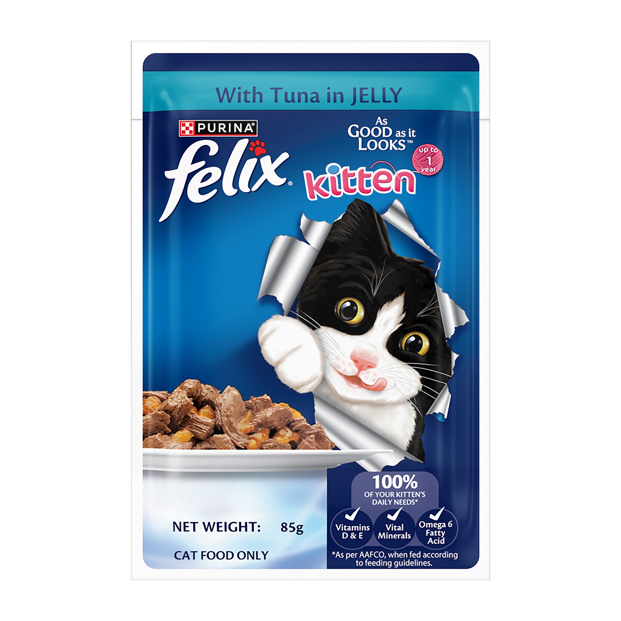 Purina Felix with Tuna in Jelly Complete and Balanced Kitten Wet Food Retail-Food Felix