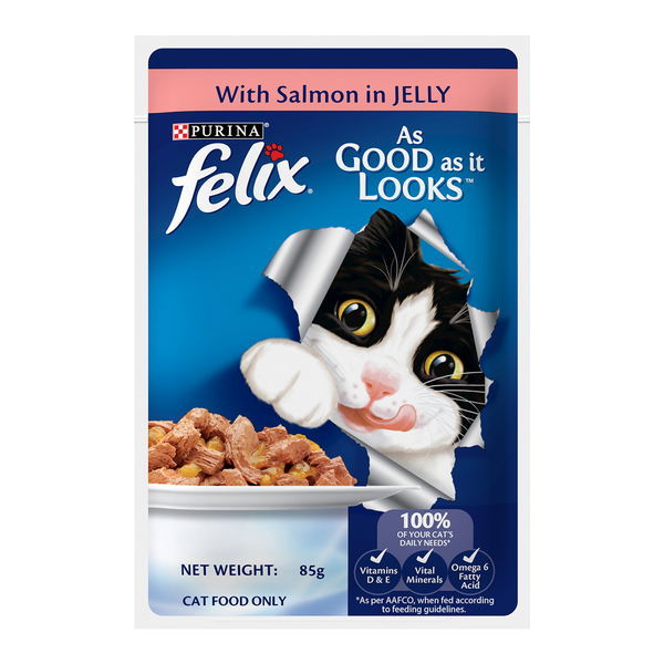 Purina Felix Salmon with Jelly Adult Complete and Balanced Cat Wet Food