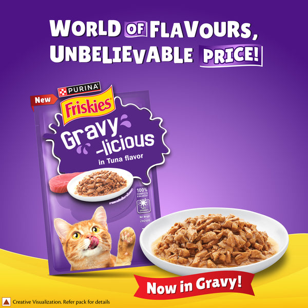 Purina Friskies Gravy licious Tuna Flavour Adult Cat Food