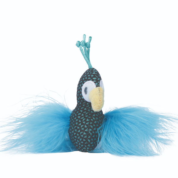 M Pets Plume Peacock Catnip Toy for Cats (Blue)