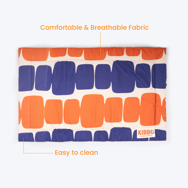 Kibbo Lightweight and Portable Mats for Dogs and Cats (Orange/Blue)