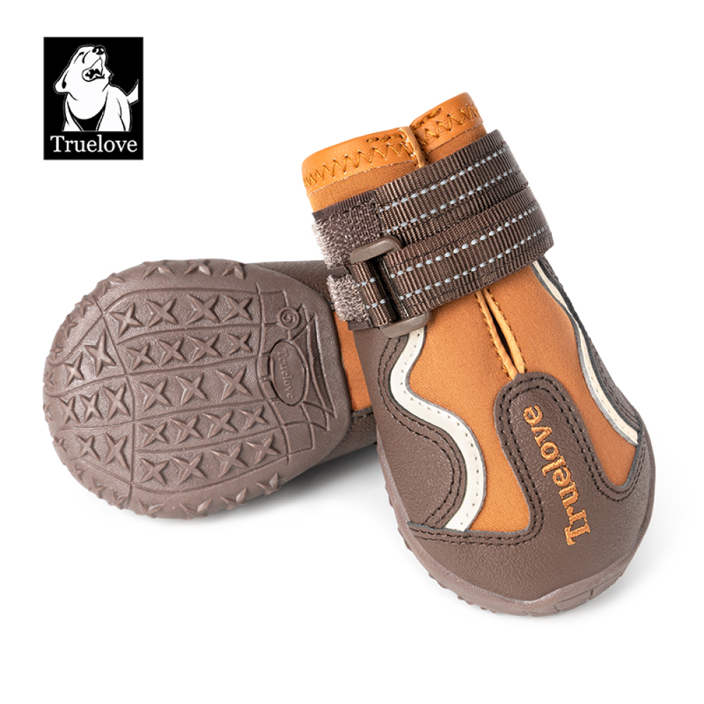 Truelove Reflective Waterproof and TPR Sole Shoes for Dogs (Pinecone/Glazed Ginger, Set of 4) Dogs-Clothing & Accessories True Love