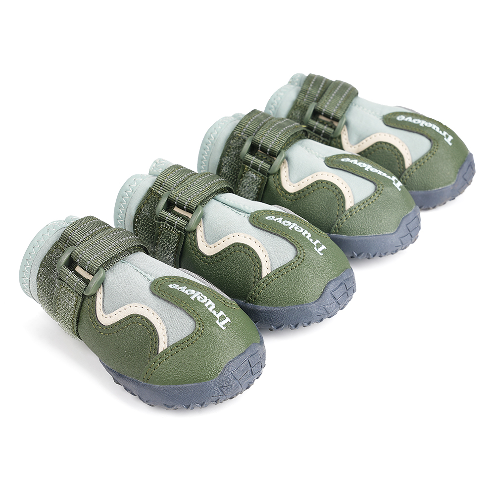 Truelove Reflective Waterproof and TPR Sole Shoes for Dogs (Cypress/Harbor Gray, Set of 4) Dogs-Clothing & Accessories True Love 3XL