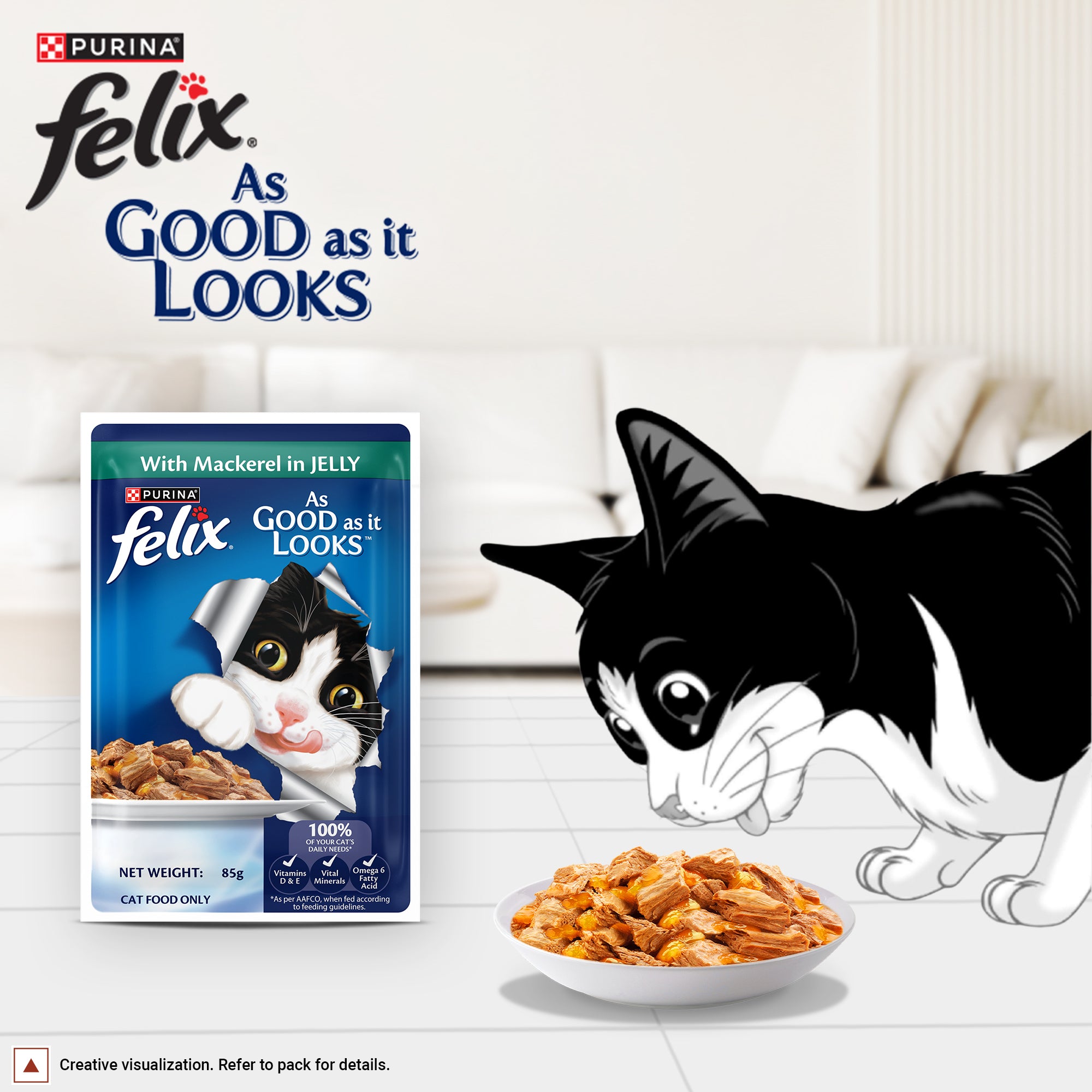 Purina Felix with Mackerel in Jelly Complete and Balanced Adult Cat Wet Food Cats-Wet Food Felix