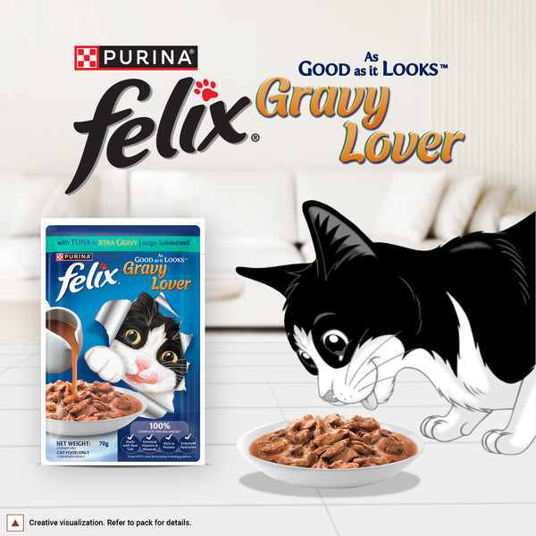 Purina Felix Gravy Lover Tuna Chunks Adult Complete and Balanced Cat Wet Food
