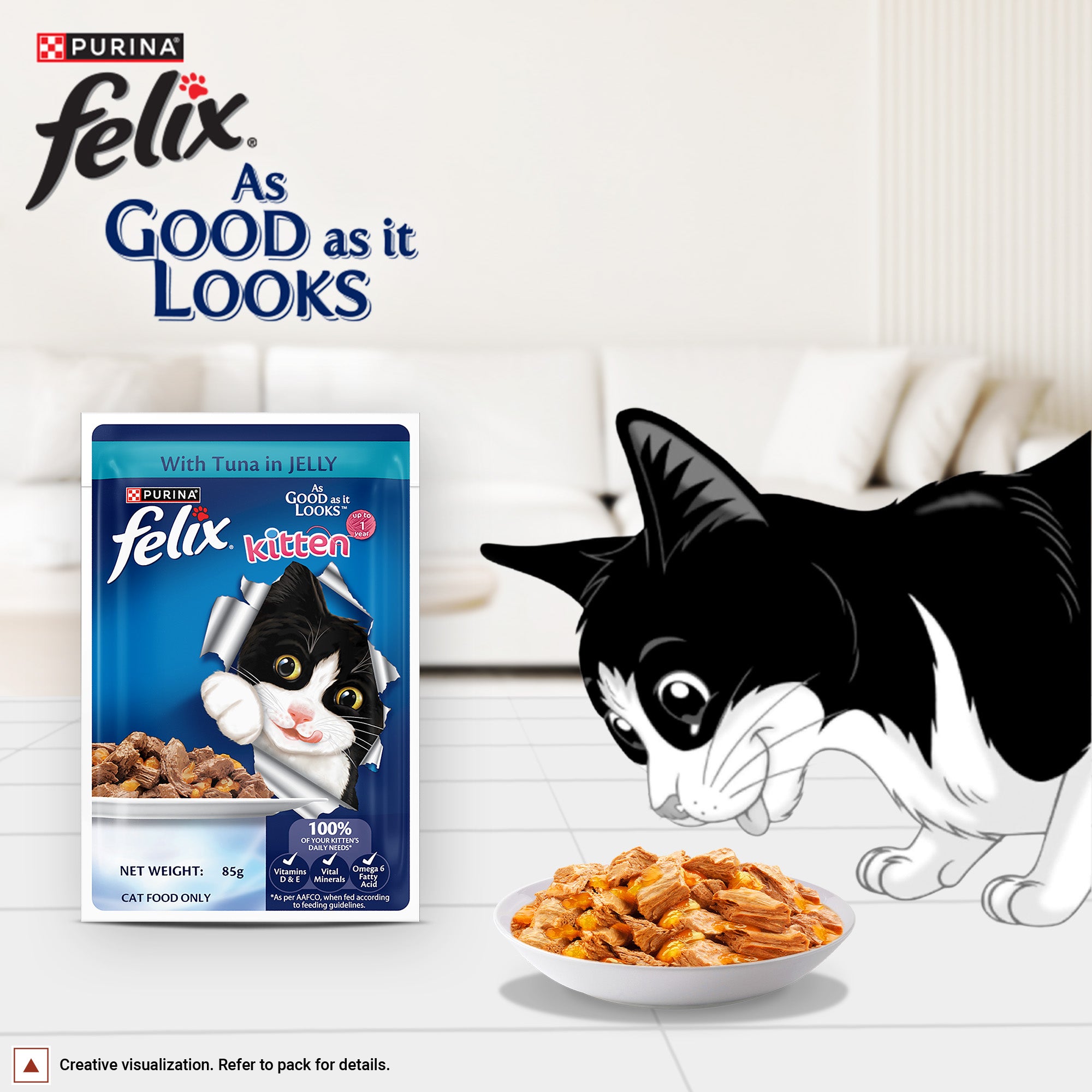 Purina Felix with Tuna in Jelly Complete and Balanced Kitten Wet Food Cats-Wet Food Felix