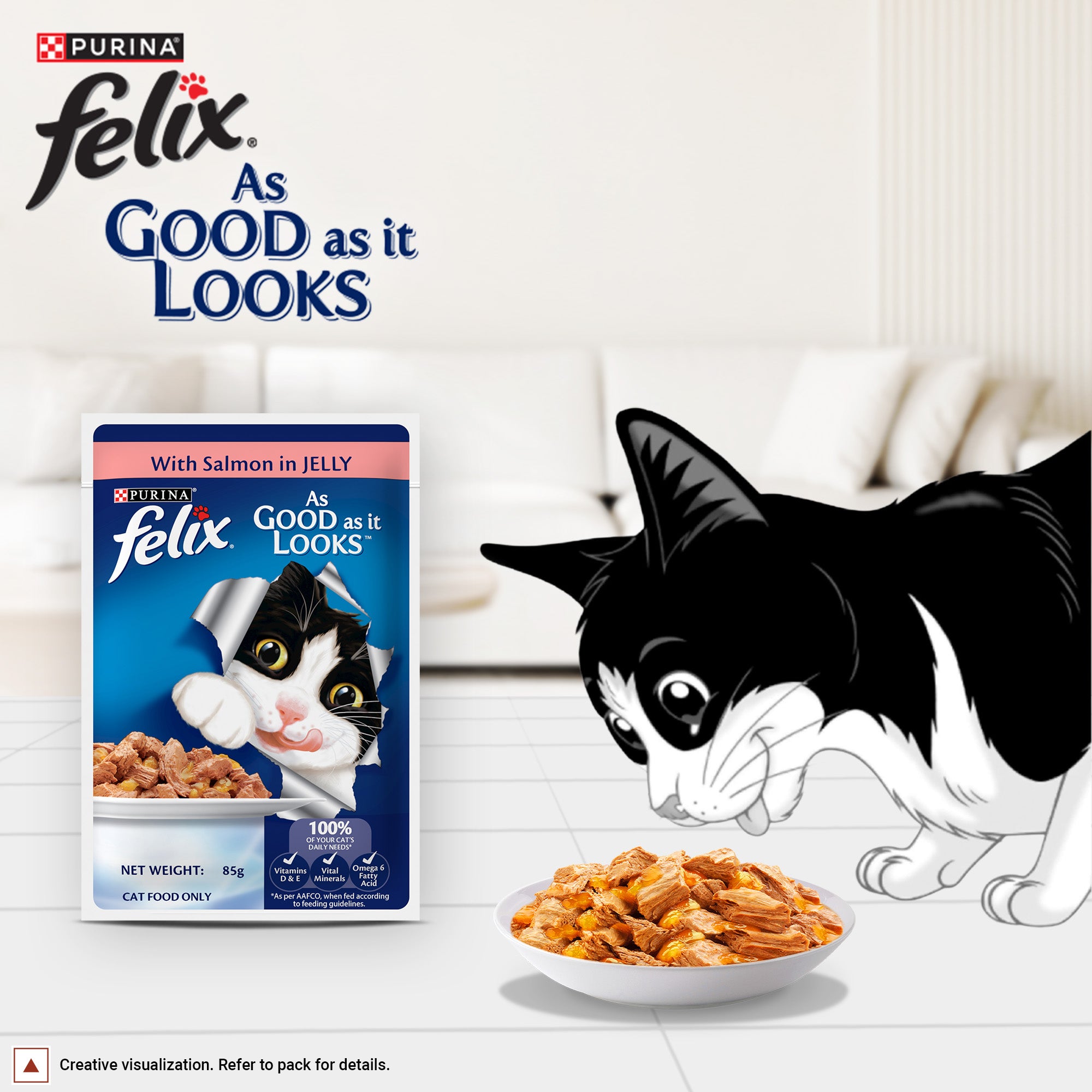 Purina Felix with Salmon in Jelly Adult Complete and Balanced Cat Wet Food Cats-Wet Food Felix