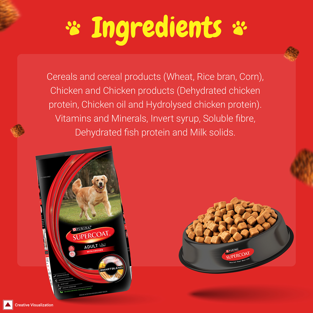 Purina SuperCoat with Chicken Smartblend Adult Dog Dry Food (1+ Years) Dogs- Dry Food SuperCoat