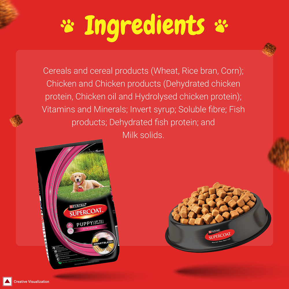 Purina SuperCoat Chicken Smartblend Puppy Dog Dry Food (Up to 12 months) Dogs- Dry Food SuperCoat