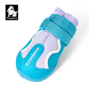 Truelove Reflective Waterproof and TPR Sole Shoes for Dogs (Algiers Blue/Lavender, Set of 4)