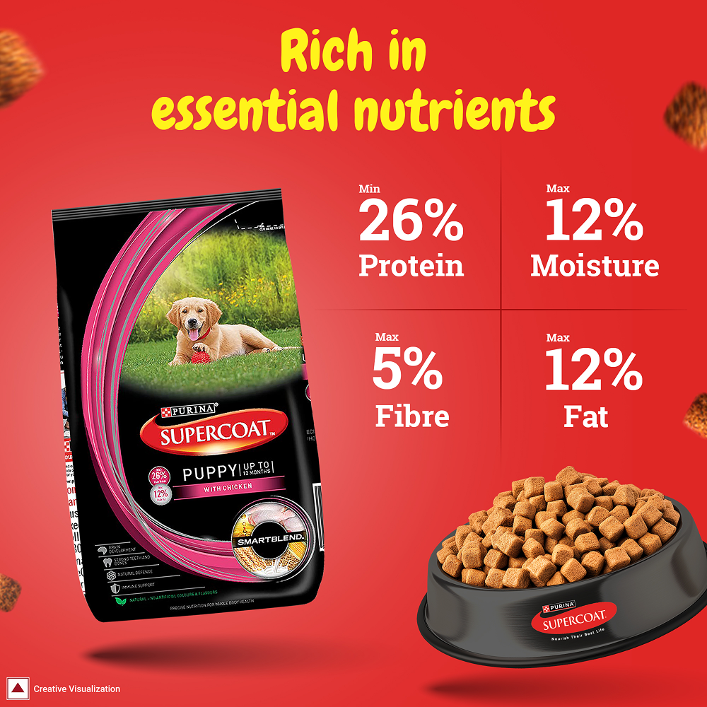 Purina SuperCoat Chicken Smartblend Puppy Dog Dry Food (Up to 12 months) Dogs- Dry Food SuperCoat