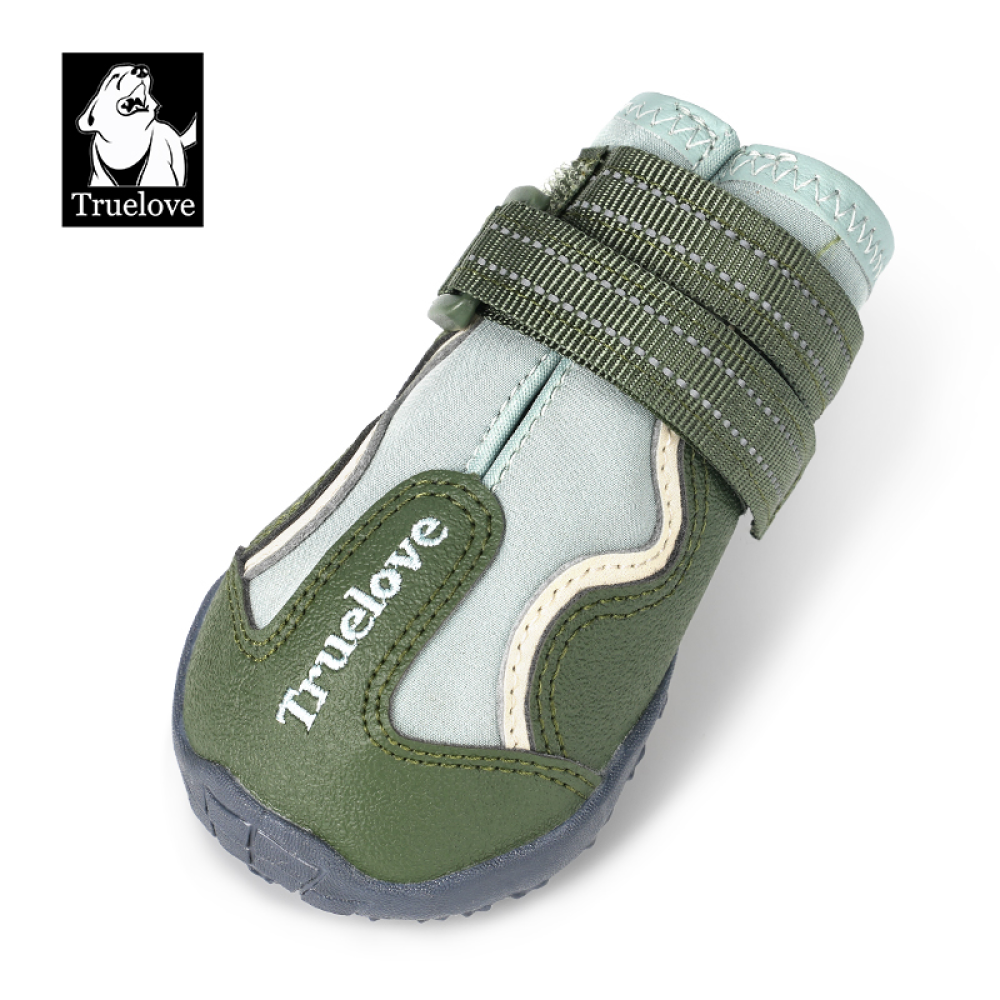 Truelove Reflective Waterproof and TPR Sole Shoes for Dogs (Cypress/Harbor Gray, Set of 4) Dogs-Clothing & Accessories True Love