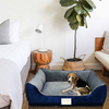 House of Furry Jenny Turkish Velvet Bolster Bed for Dogs and Cats (Multicolor)