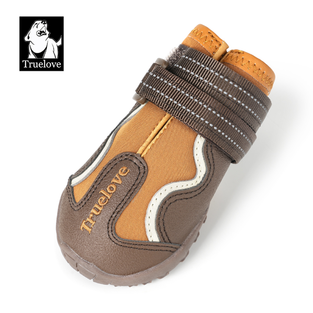 Truelove Reflective Waterproof and TPR Sole Shoes for Dogs (Pinecone/Glazed Ginger, Set of 4)