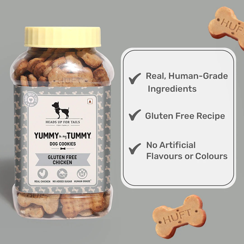 HUFT Yummy in My Tummy Gluten Free Real Chicken Cookies Dog Treats Dog Treats + Others Heads Up for Tails