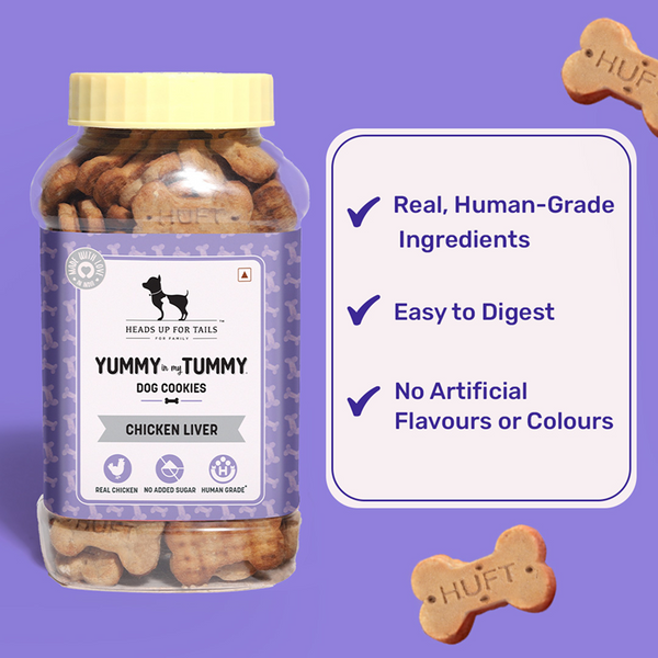 HUFT Yummy in my Tummy Chicken Liver Cookies Dog Treats