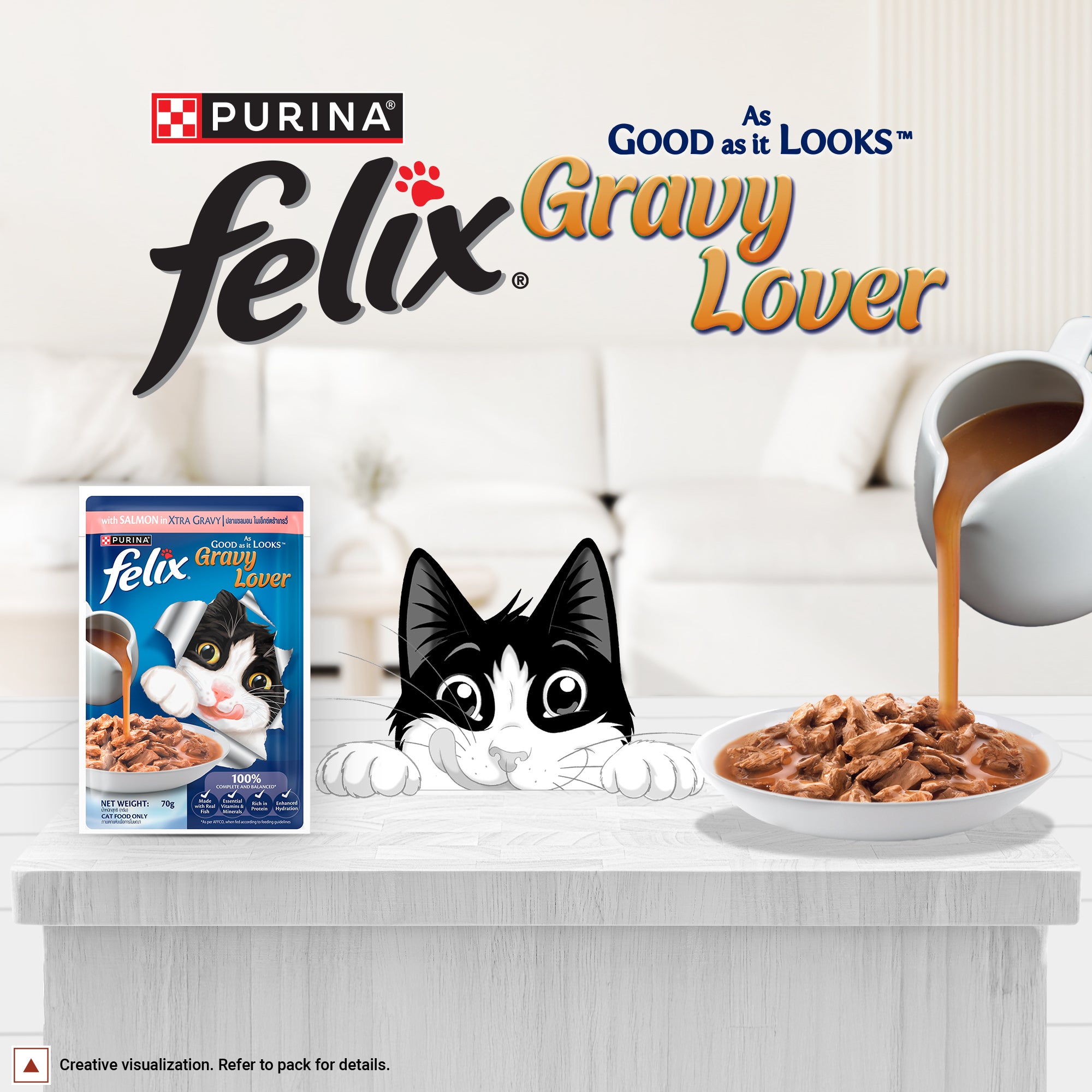 Purina Felix Gravy Lover Salmon Chunks Adult Complete and Balanced Cat Wet Food Cats-Wet Food Felix