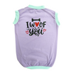 Cheeku I Woof You Graphic Cotton T Shirt for Dogs and Cats (Lavender) Both-Clothing & Accessories Cheeku Dropship