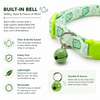 Talking Dog Club Everyday Collar with Dino Bell for Cats (Green) Cats-Collar, Leashes, harnesses Talking Dog Club Dropship