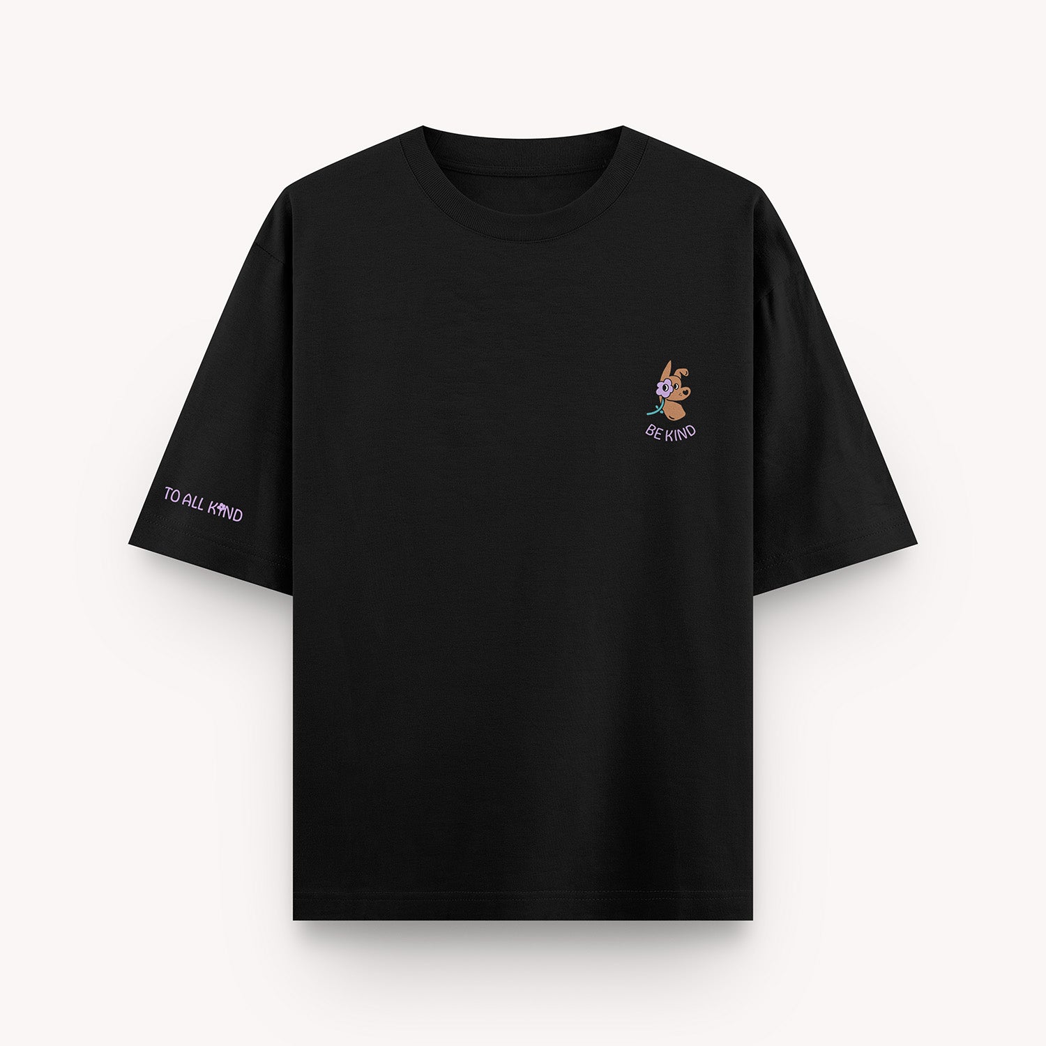 thePack Indie Merch Be Kind To All Kind Oversized T Shirt for Men and Women (Black) Pet Parent-Clothing & Accessories ThePack Dropship S