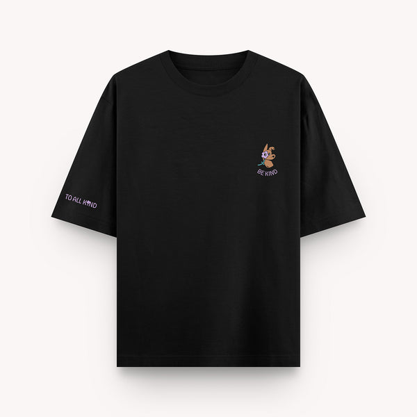 thePack Indie Merch Be Kind To All Kind Oversized T Shirt for Men and Women (Black)