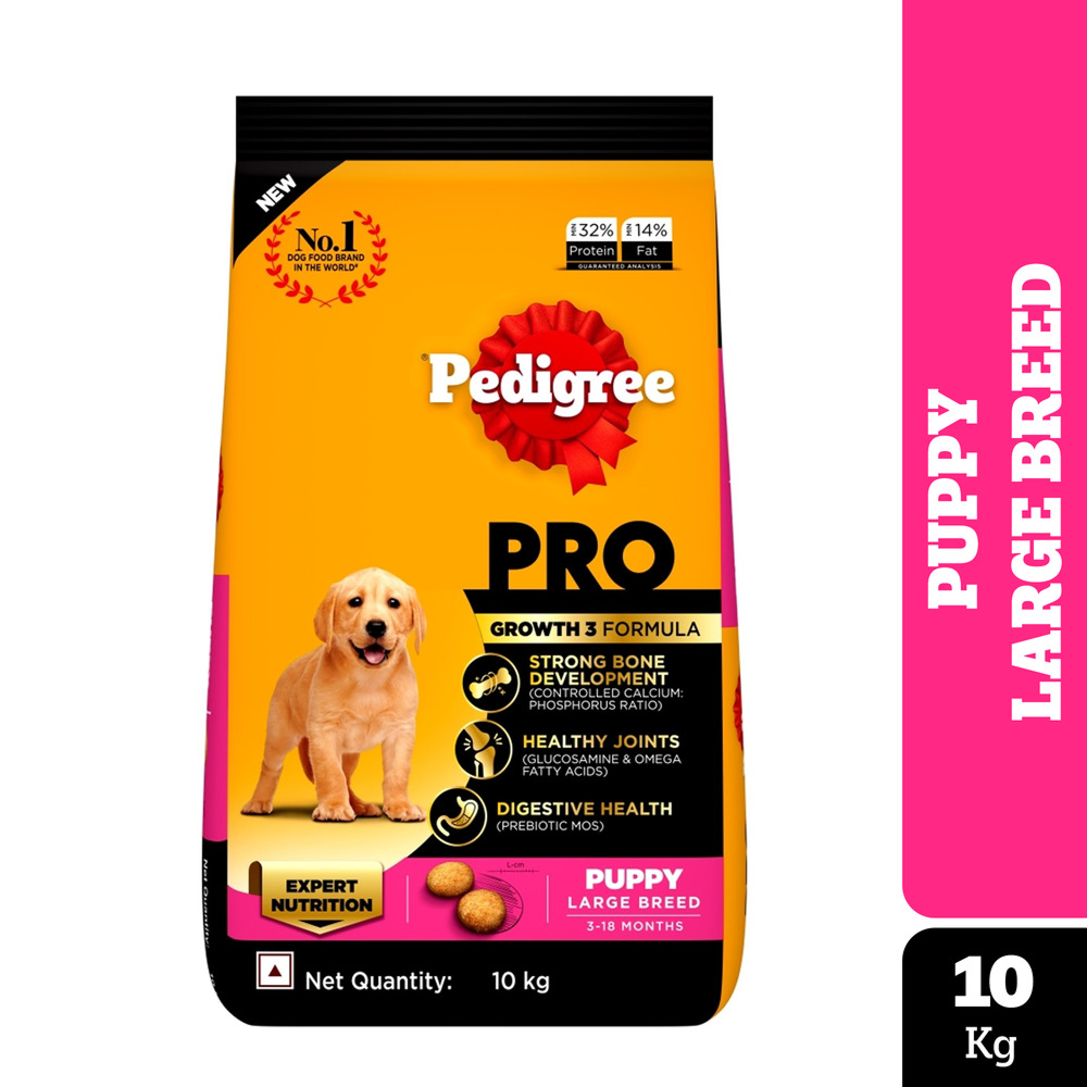 Pedigree PRO Expert Nutrition for Large Breed Puppy(3 to 18 Months) Dry Food Dogs- Dry Food Pedigree PRO 10kg