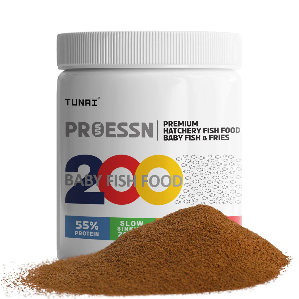 Tunai 55% Protien, 200 Micron Slow-Sinking Granules Seafood Flavour Dry Food for Fish Fish Tunai 35g